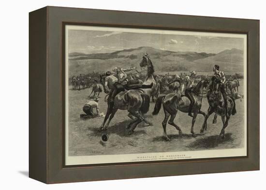 Wrestling on Horseback-William Small-Framed Premier Image Canvas