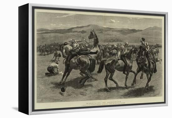 Wrestling on Horseback-William Small-Framed Premier Image Canvas