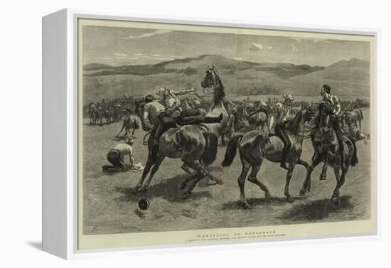 Wrestling on Horseback-William Small-Framed Premier Image Canvas