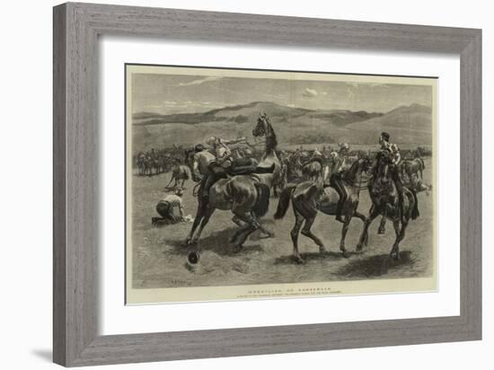 Wrestling on Horseback-William Small-Framed Giclee Print