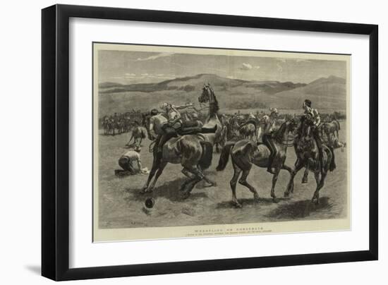 Wrestling on Horseback-William Small-Framed Giclee Print