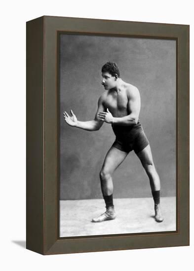 Wrestling Ready Stance-null-Framed Stretched Canvas