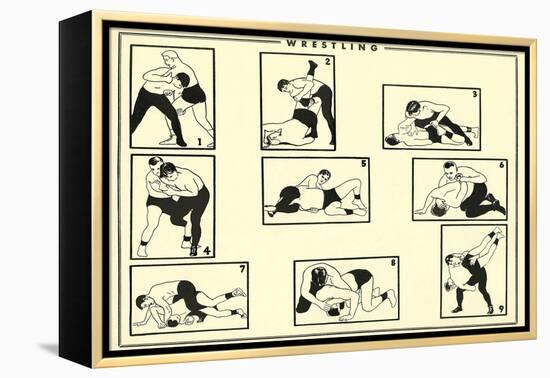 Wrestling Techniques-null-Framed Stretched Canvas