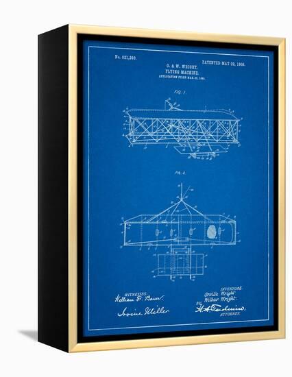 Wright Brother's Aeroplane Patent-Cole Borders-Framed Stretched Canvas