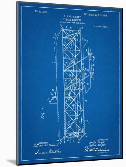 Wright Brother's Flying Machine Patent-null-Mounted Art Print