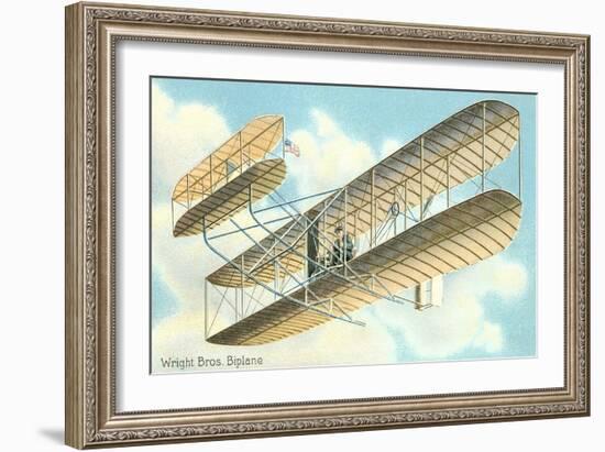 Wright Brothers Bi-plane-null-Framed Art Print