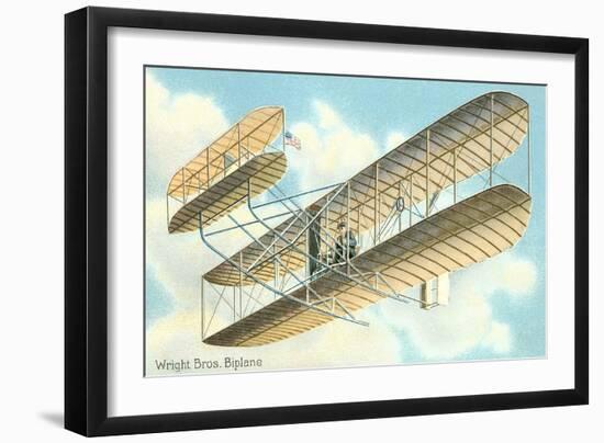 Wright Brothers Bi-plane-null-Framed Art Print