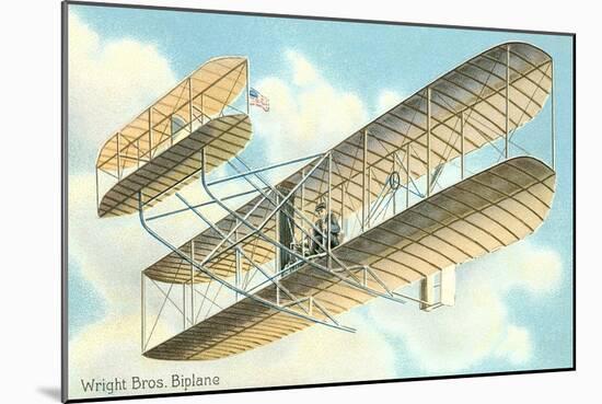 Wright Brothers Bi-plane-null-Mounted Art Print