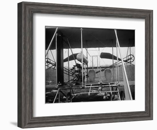 Wright Brothers Plane with Pilot and Passenger Seats Photograph - Dayton, OH-Lantern Press-Framed Art Print