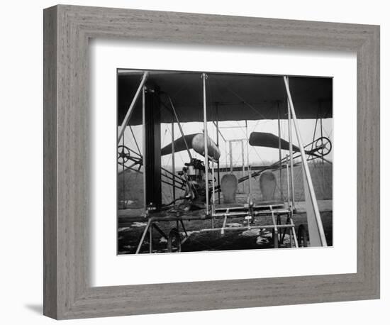 Wright Brothers Plane with Pilot and Passenger Seats Photograph - Dayton, OH-Lantern Press-Framed Art Print