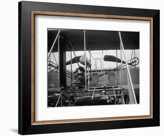 Wright Brothers Plane with Pilot and Passenger Seats Photograph - Dayton, OH-Lantern Press-Framed Art Print