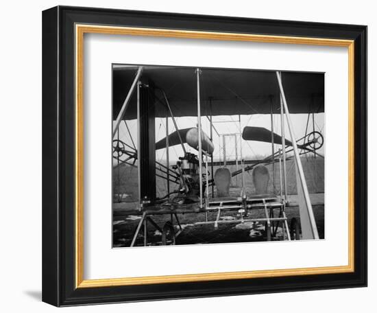 Wright Brothers Plane with Pilot and Passenger Seats Photograph - Dayton, OH-Lantern Press-Framed Art Print