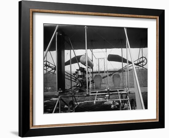 Wright Brothers Plane with Pilot and Passenger Seats Photograph - Dayton, OH-Lantern Press-Framed Art Print