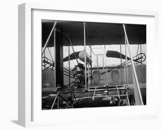 Wright Brothers Plane with Pilot and Passenger Seats Photograph - Dayton, OH-Lantern Press-Framed Art Print