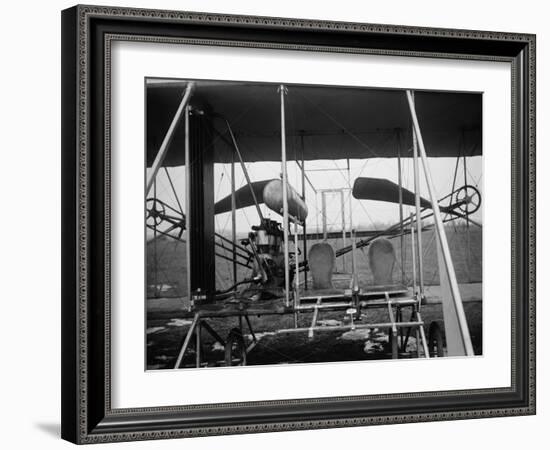 Wright Brothers Plane with Pilot and Passenger Seats Photograph - Dayton, OH-Lantern Press-Framed Art Print