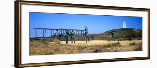 Wright Flyer Sculpture at Wright Brothers National Memorial, Kill Devil Hills, Kitty Hawk-null-Framed Photographic Print