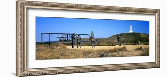 Wright Flyer Sculpture at Wright Brothers National Memorial, Kill Devil Hills, Kitty Hawk-null-Framed Photographic Print