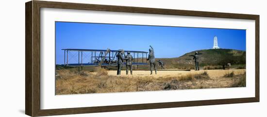 Wright Flyer Sculpture at Wright Brothers National Memorial, Kill Devil Hills, Kitty Hawk-null-Framed Photographic Print