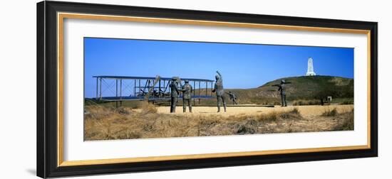 Wright Flyer Sculpture at Wright Brothers National Memorial, Kill Devil Hills, Kitty Hawk-null-Framed Photographic Print