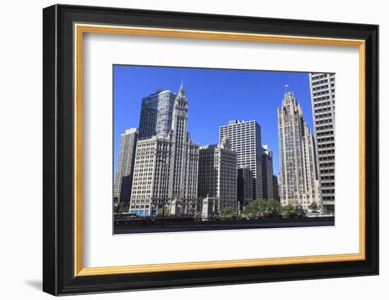 Wrigley Building and Tribune Tower, Chicago, Illinois, United States of America, North America-Amanda Hall-Framed Photographic Print