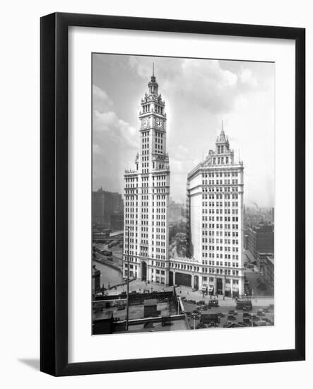 Wrigley Building on Michigan Avenue in Chicago, Ca. 1928-null-Framed Photographic Print