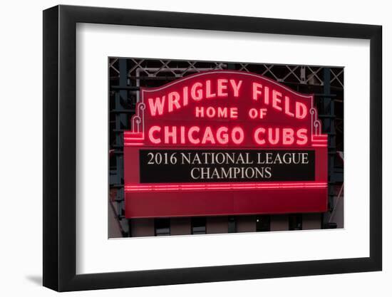 Wrigley Field Marquee Cubs Champs 2016 Front-Steve Gadomski-Framed Photographic Print