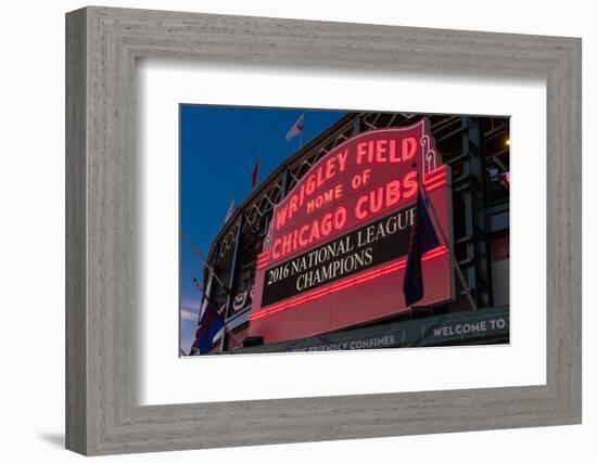 Wrigley Field Marquee Cubs National League Champs-Steve Gadomski-Framed Photographic Print