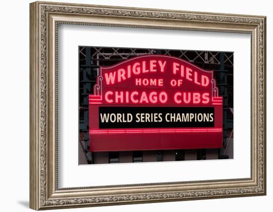 Wrigley Field Marquee Cubs World Series Champs 201-Steve Gadomski-Framed Photographic Print