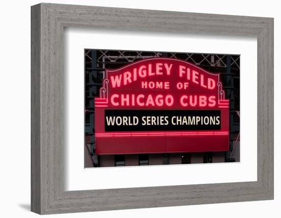 Wrigley Field Marquee Cubs World Series Champs 201-Steve Gadomski-Framed Photographic Print