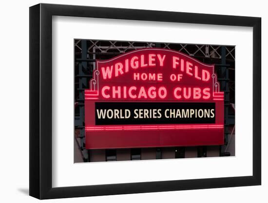 Wrigley Field Marquee Cubs World Series Champs 201-Steve Gadomski-Framed Photographic Print