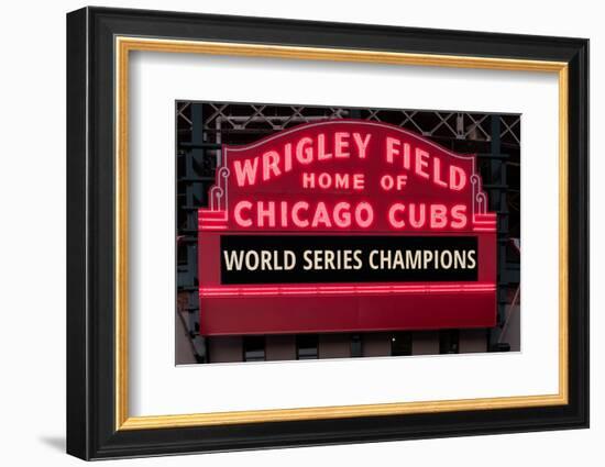 Wrigley Field Marquee Cubs World Series Champs 201-Steve Gadomski-Framed Photographic Print