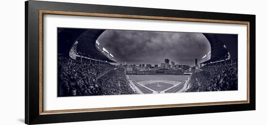 Wrigley Field Night Game Chicago BW-Steve Gadomski-Framed Photographic Print