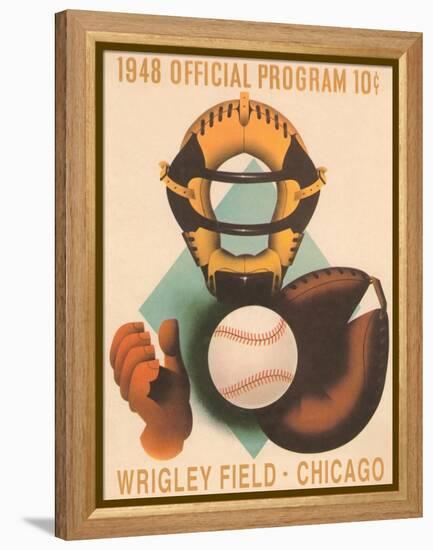 Wrigley Field Poster with Phantom Catcher-null-Framed Stretched Canvas