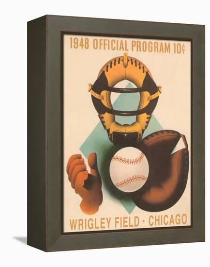 Wrigley Field Poster with Phantom Catcher-null-Framed Stretched Canvas