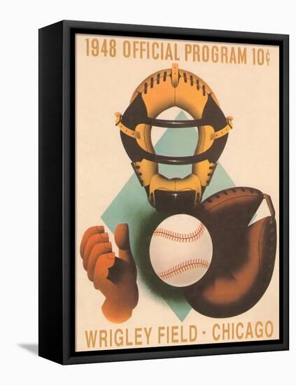 Wrigley Field Poster with Phantom Catcher-null-Framed Stretched Canvas