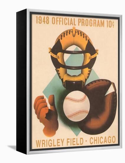 Wrigley Field Poster with Phantom Catcher-null-Framed Stretched Canvas