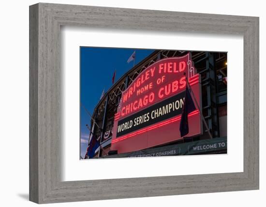 Wrigley Field World Series Marquee-Steve Gadomski-Framed Photographic Print