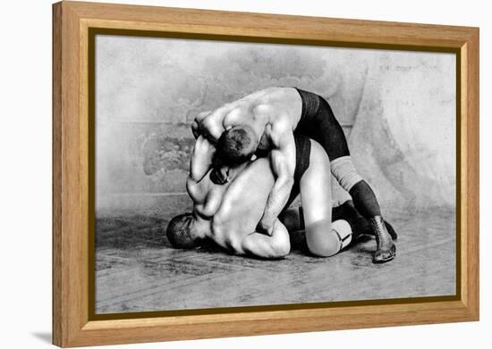 Wrist Roll: Russian Wrestlers-null-Framed Stretched Canvas