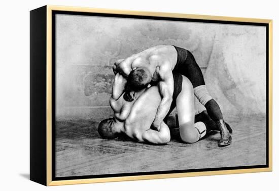 Wrist Roll: Russian Wrestlers-null-Framed Stretched Canvas