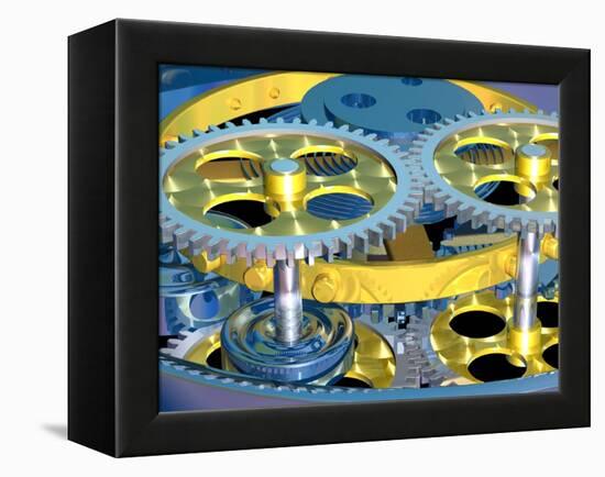 Wristwatch Gears And Cogs, Artwork-PASIEKA-Framed Premier Image Canvas