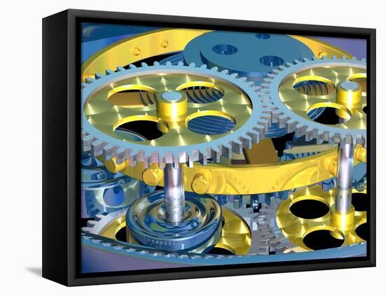 Wristwatch Gears And Cogs, Artwork-PASIEKA-Framed Premier Image Canvas