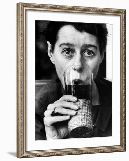 Writer Carson Mccullers Having a Drink-Leonard Mccombe-Framed Premium Photographic Print