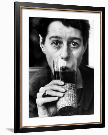 Writer Carson Mccullers Having a Drink-Leonard Mccombe-Framed Premium Photographic Print