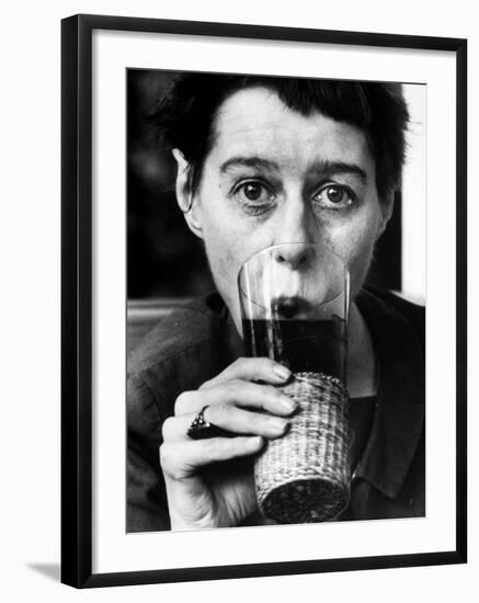 Writer Carson Mccullers Having a Drink-Leonard Mccombe-Framed Premium Photographic Print