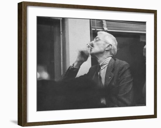 Writer Dashiell Hammett Smoking a Cigarette-Paul Dorsey-Framed Premium Photographic Print