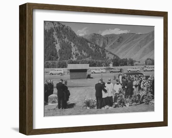 Writer Ernest Hemingway's Funeral at His Home-null-Framed Photographic Print