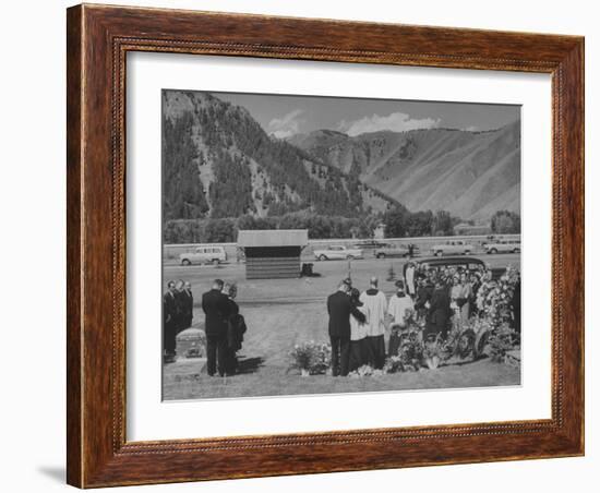 Writer Ernest Hemingway's Funeral at His Home-null-Framed Photographic Print