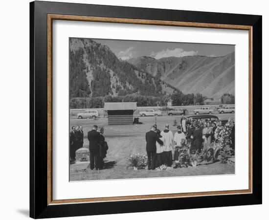 Writer Ernest Hemingway's Funeral at His Home-null-Framed Photographic Print