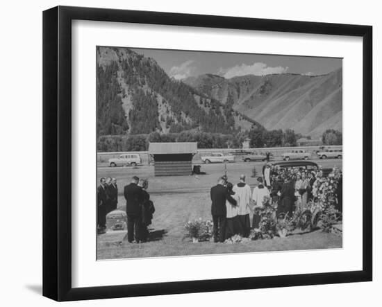 Writer Ernest Hemingway's Funeral at His Home-null-Framed Photographic Print