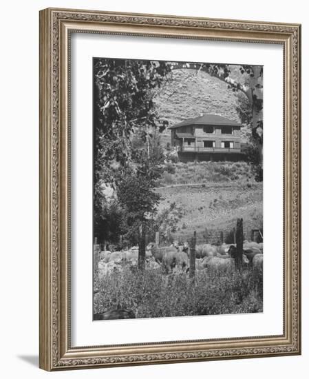 Writer Ernest Hemingway's Home in Sun Valley, About a Mile from Town of Ketchum-null-Framed Photographic Print